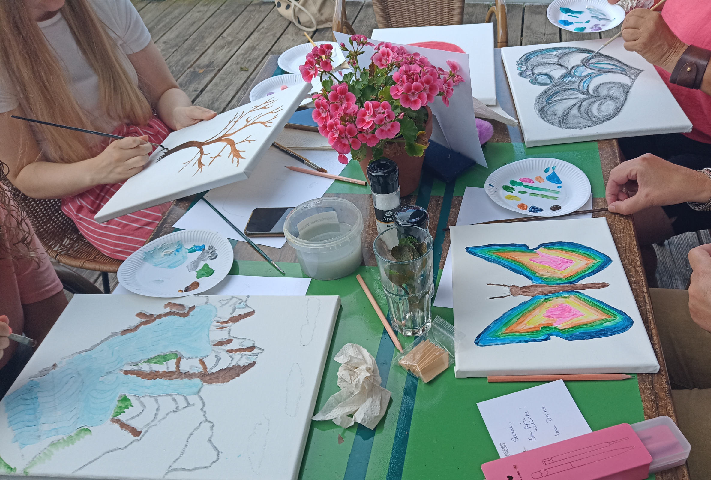 workshop schilderen op canvas