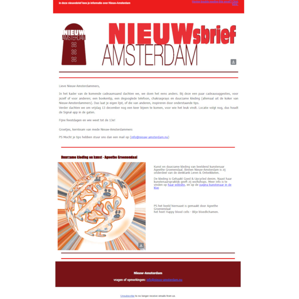nieuwsbrief nieuw amsterdam