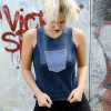 denimshorttopfrontpocketsleevelessbypixelpolly