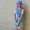 denimtwopieceruchesgoudblauwarmwarmerslichtbeigefingerlessgloves171