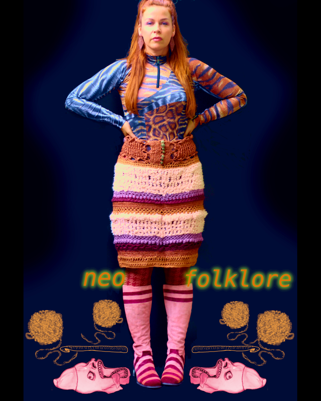 Bold skirt handmade in crochet