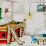 concept kinderkamer - concept drawing childrens bedroom